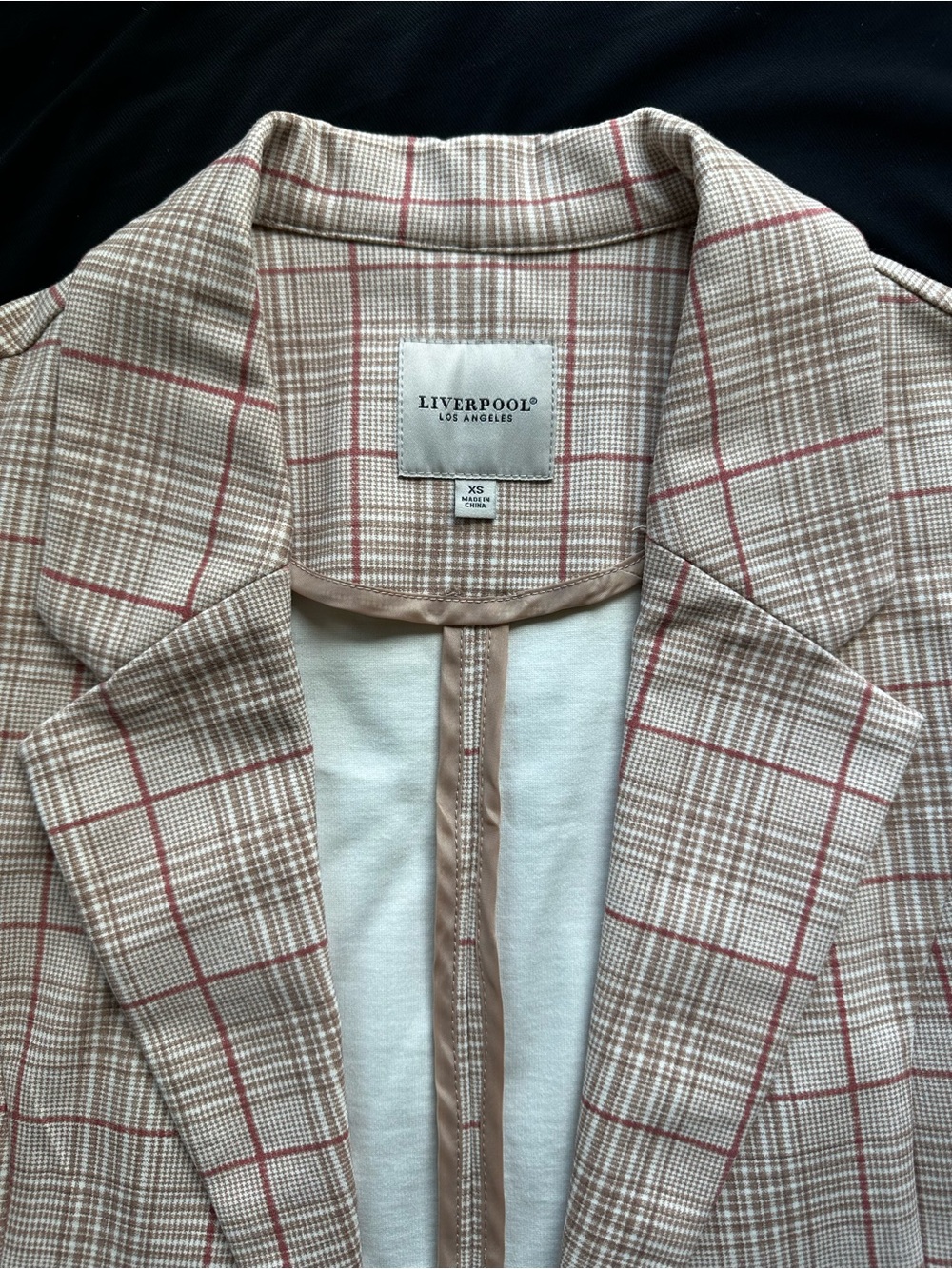 Liverpool Los Angeles light Pink Plaid Blazer Jacket with stretch XS - Picture 5 of 16